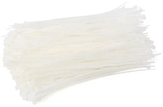 Main image of Nylon Cable Ties, 1000Pcs 8" Self Lock Cable Zip Ties, Heavy Duty Zip Tie with 50lbs Tensile Strength, White
