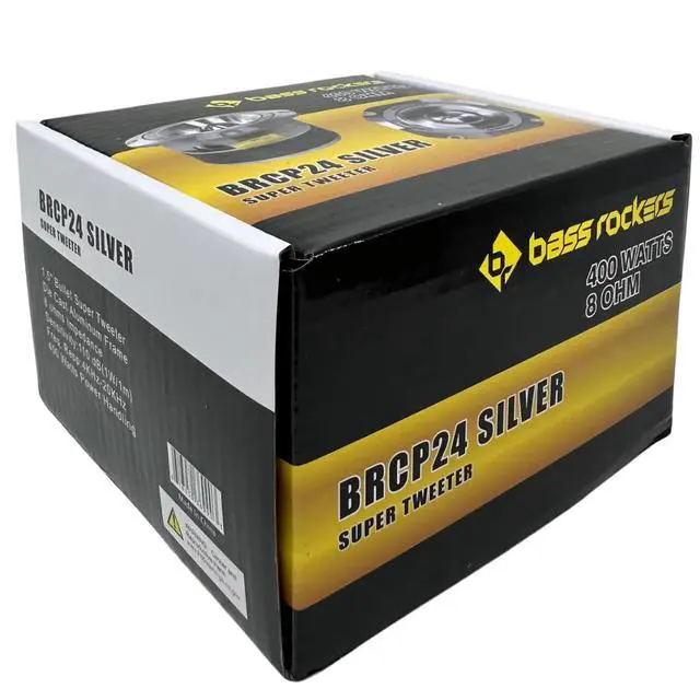 Alt view image 6 of 6 - BRCP24 Silver 4" Bullet Tweeter, 400W Peak/200W RMS, 8-Ohm Die-Cast Aluminum Body, High-Output (up to 110 dB), 4kHz-20kHz Frequency Response (Silver)