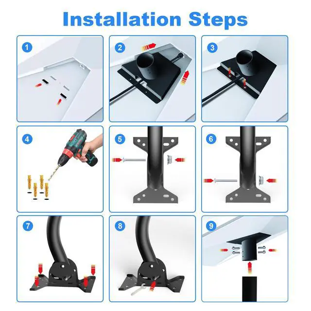 Alt view image 5 of 6 - Gen 3 Starlink Mount, Adjustable Starlink Mounting Kit, Thickened Starlink Wall/Roof Mount for Starlink Internet Kit Satellite
