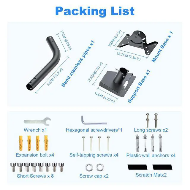 Alt view image 6 of 6 - Gen 3 Starlink Mount, Adjustable Starlink Mounting Kit, Thickened Starlink Wall/Roof Mount for Starlink Internet Kit Satellite