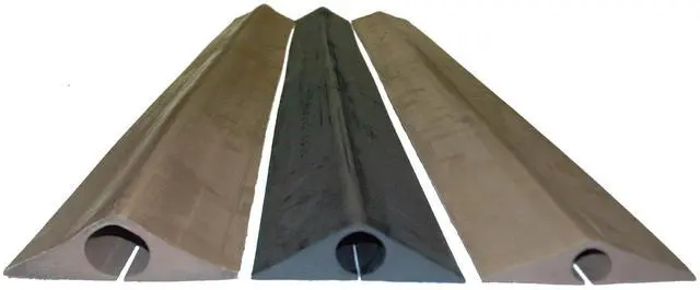 Main image of D-300 Rubber Duct Floor Cord Cover Wire Management Cable Protector | 1" Channel - 5 Feet (Black)