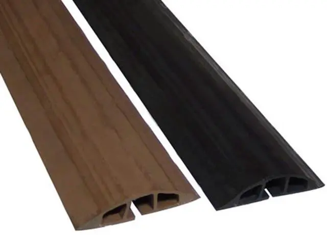 Main image of D-100 Rubber Duct Floor Cord Cover Wire Management Cable Protector - 10 Feet (Brown)