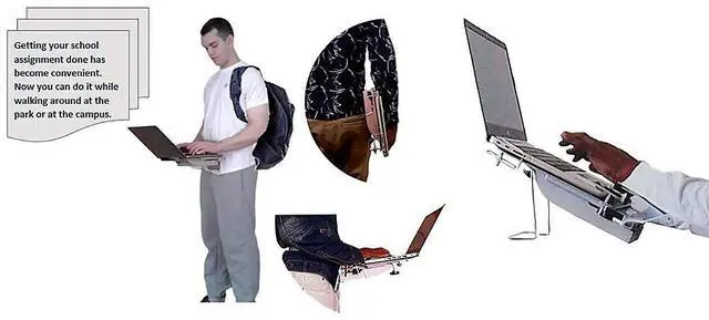 Alt view image 7 of 7 - XTOP - Advanced Portable Desk for Laptop Computers, Gravity Defying Mobile Desk for Laptops - for use While Standing, Walking Around, Sitting, Reclining or Lying in Bed (Rose Gold)