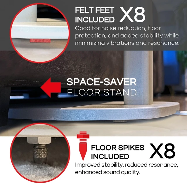 Alt view image 7 of 7 - ERA 100 Floor Stand, Twin (2pcs), White, Double, Pair Compatible with Sonos ERA 100 & ERA 100 SL, Sonos ONE & Play:1 Speakers, Accessories Included. UK Design, Height 36in / 920mm