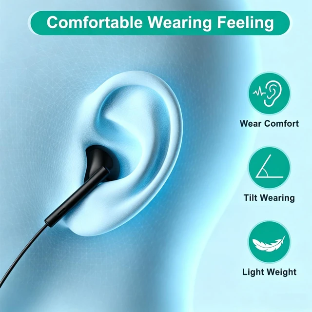 Alt view image 7 of 7 - USB C Headphones Wired for iPhone 18 17 16 15, iPad, Mac, Earbuds Type C Earphones for iPhone 18 17 16 15 Pro Max Plus, iPad Air Mini, Mac, Samsung S26-S20, Google Pixel, Lenovo, Mic, Volume Control