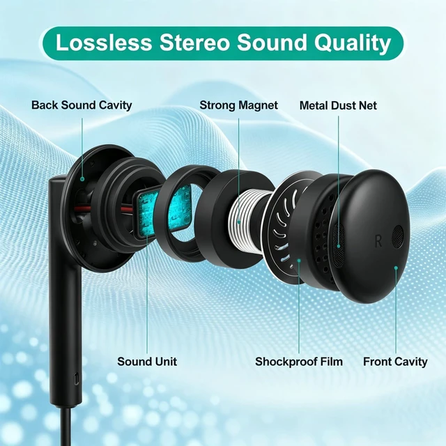 Alt view image 6 of 7 - USB C Headphones Wired for iPhone 18 17 16 15, iPad, Mac, Earbuds Type C Earphones for iPhone 18 17 16 15 Pro Max Plus, iPad Air Mini, Mac, Samsung S26-S20, Google Pixel, Lenovo, Mic, Volume Control
