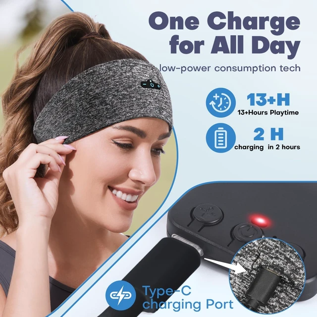 Alt view image 2 of 7 - Sleep Headphones Bluetooth Headband for Side Sleeper, 17 Hours Playtime, Wireless Headband Headphones with HD Stereo Speakers for Workout,Running,Yoga, Ideal Gifts for Men, Women, Teens, Pink