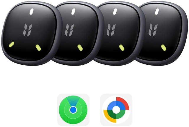 Main image of FineTrack Mini Duo2 Bluetooth Tracker Tags 4 Pack Key Finder Compatible with Apple Find My & Google Find Hub, Bluetooth Tracker Tag for Keys, Wallet, Luggage, Backpack