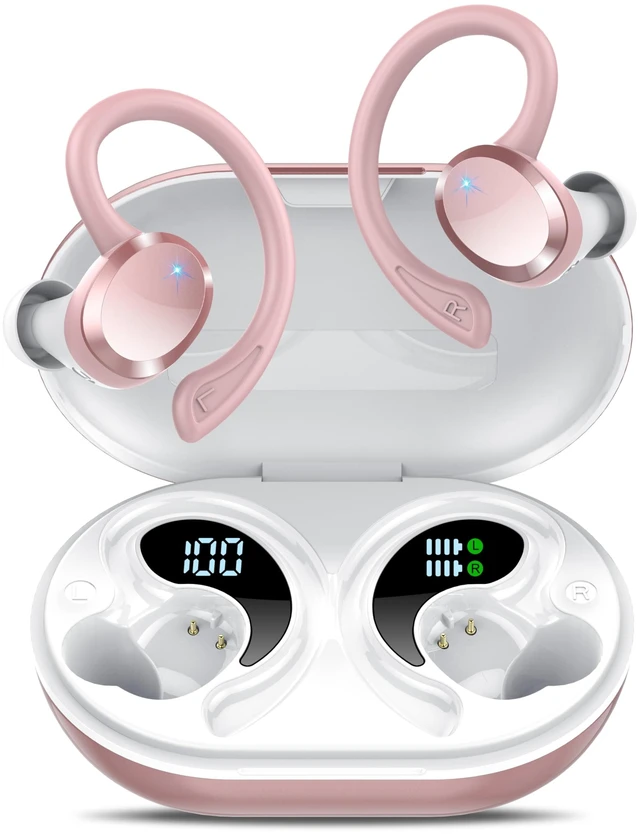 Main image of Wireless Earbuds Sport, 2026 New Bluetooth 5.4 Headphones with ENC Noise Cancelling Mic, 68Hrs Playtime LED Display, IPX7 Waterproof Wireless Headphones with Earhooks for Gym/Running