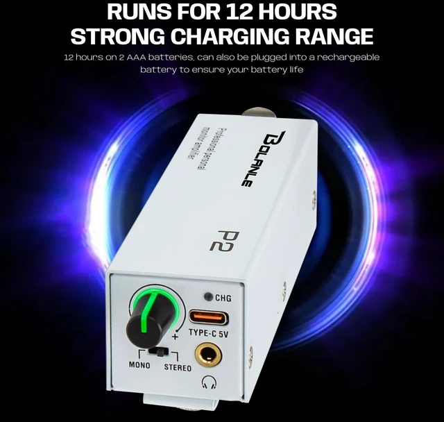 Alt view image 2 of 7 - P2 PRO USB-C Portable in-Ear Monitor Amplifier, 5V DC/AAA Battery USB-C direct power or charges rechargeable AAA batteries inside; works with standard AAA too