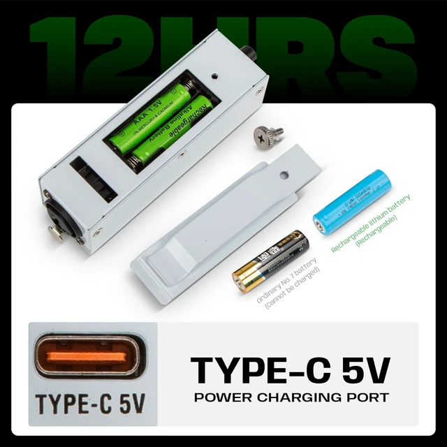 Alt view image 3 of 7 - P2 PRO USB-C Portable in-Ear Monitor Amplifier, 5V DC/AAA Battery USB-C direct power or charges rechargeable AAA batteries inside; works with standard AAA too