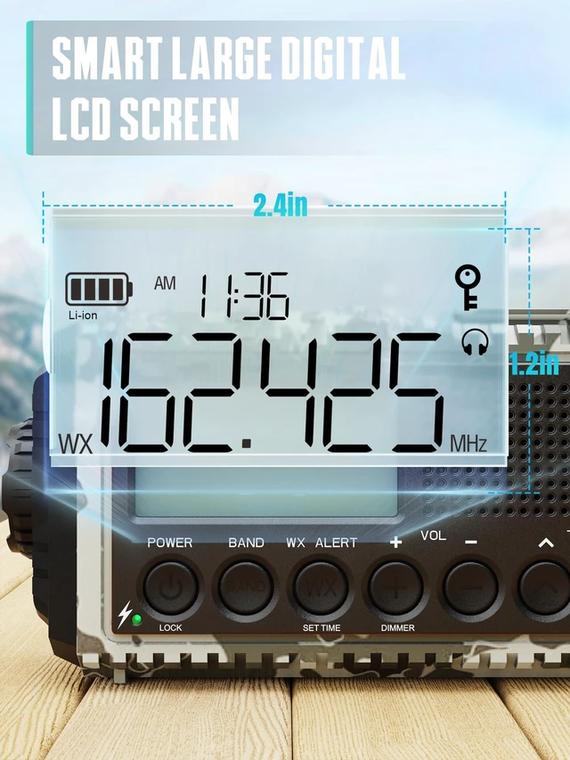 Alt view image 5 of 7 - Emergency Radio Hand Crank, Auto NOAA Weather Alert Portable Radio Crank Radio 2X Faster, 12000mAh Battery, 6-Way Power, Weather/SW/AM/FM, Flashlight, SOS Alarm