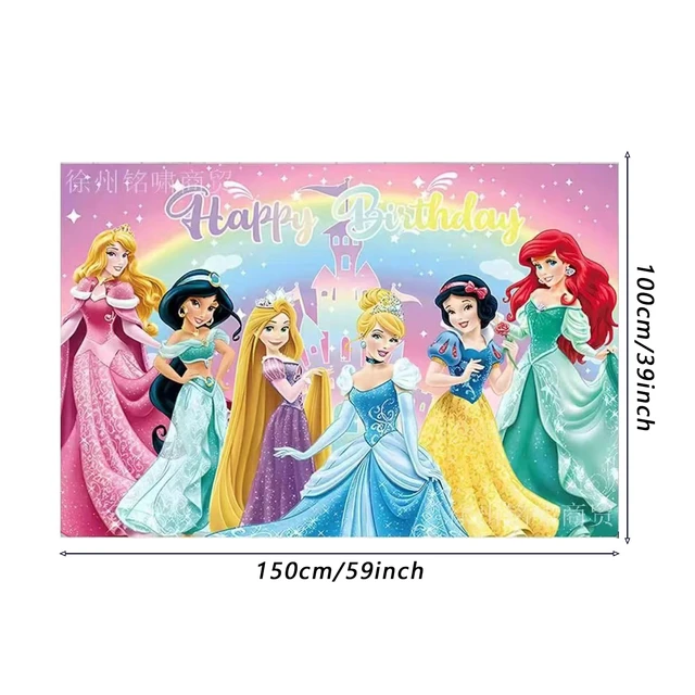 Alt view image 2 of 5 - Princess Birthday Party Decorations,Happy Birthday Banner Backdrop for Birthday Party Supplies