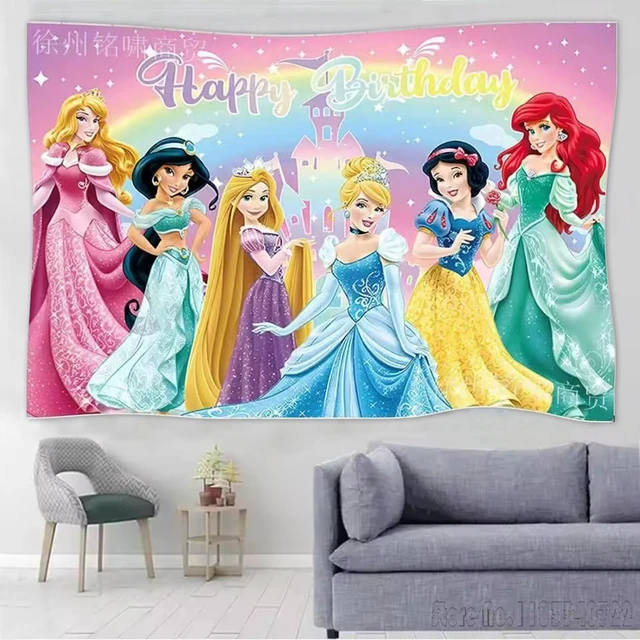 Alt view image 4 of 5 - Princess Birthday Party Decorations,Happy Birthday Banner Backdrop for Birthday Party Supplies