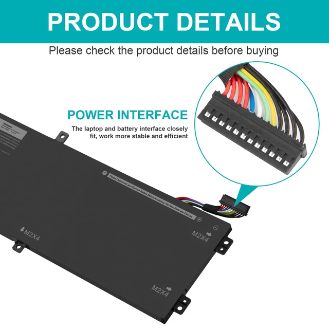 Alt view image 5 of 7 - 56WH RRCGW H5H20 0RRCGW School Laptop Battery for Dell XPS 15 9550 15-9550 9560 9570 Precision 15 5510 5520 5530 Series P56F P56F001 5D91C 62MJV M7R96 0RRCGW 062MJV Mobile Workstation Notebook