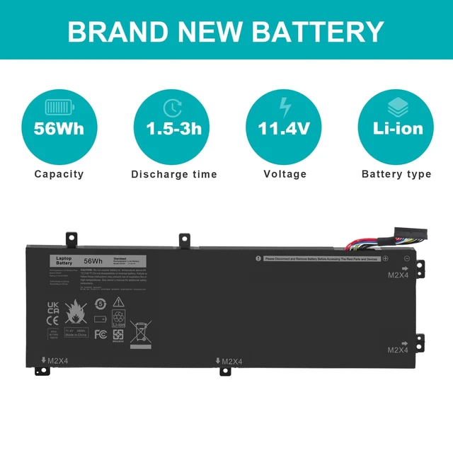 Alt view image 4 of 7 - 56WH RRCGW H5H20 0RRCGW School Laptop Battery for Dell XPS 15 9550 15-9550 9560 9570 Precision 15 5510 5520 5530 Series P56F P56F001 5D91C 62MJV M7R96 0RRCGW 062MJV Mobile Workstation Notebook