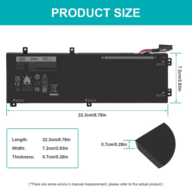 Alt view image 6 of 7 - 56WH RRCGW H5H20 0RRCGW School Laptop Battery for Dell XPS 15 9550 15-9550 9560 9570 Precision 15 5510 5520 5530 Series P56F P56F001 5D91C 62MJV M7R96 0RRCGW 062MJV Mobile Workstation Notebook