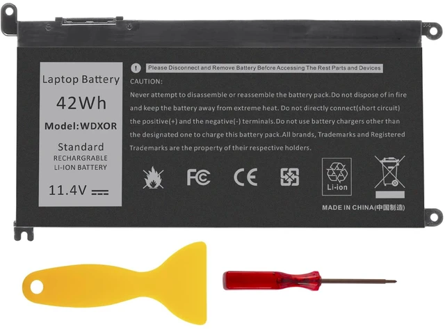 Main image of WDX0R Laptop Battery Replacement for Dell Inspiron 13 15 5000 7000 Series 5565 5567 5570 5578 7560 7570 7573 7579 5368 5378 Latitude 7368 17 5765 5767 Series Notebook 3CRH3 T2JX4 11.4V 42Wh