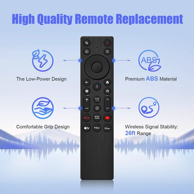 Alt view image 6 of 6 - New Voice Remote Replacement for TCL TV Remote - Compatible with TCL Google Smart TV QM5K QM6K QM6KPRO QM7K Q77K X11K Series Mini LED QLED 4K HDR (RC923A)