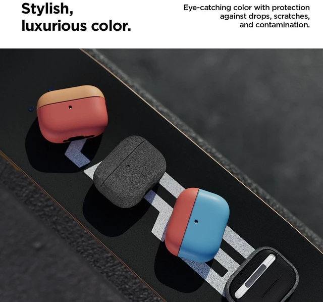 Alt view image 6 of 7 - Modern for Apple AirPods Pro 3rd Generation Case (2025) Modern Minimal Style with Slim Profile and Precise Fit Compatible with AirPods Pro 3 (Peach & Coral)