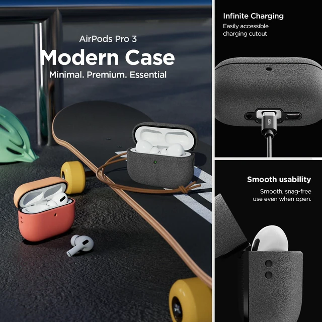 Alt view image 2 of 7 - Modern for Apple AirPods Pro 3rd Generation Case (2025) Modern Minimal Style with Slim Profile and Precise Fit Compatible with AirPods Pro 3 (Peach & Coral)