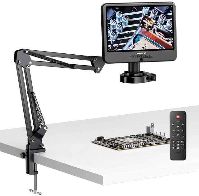 Main image of JL109A 10.1" Digital Microscope Full View Coin with Screen, Flex Arm Stand 1080P Soldering Microscope with C-clamp, 56 LED Ring Light, 12MP Coin Magnifier Microscope Full View Silver Dollar, PC View
