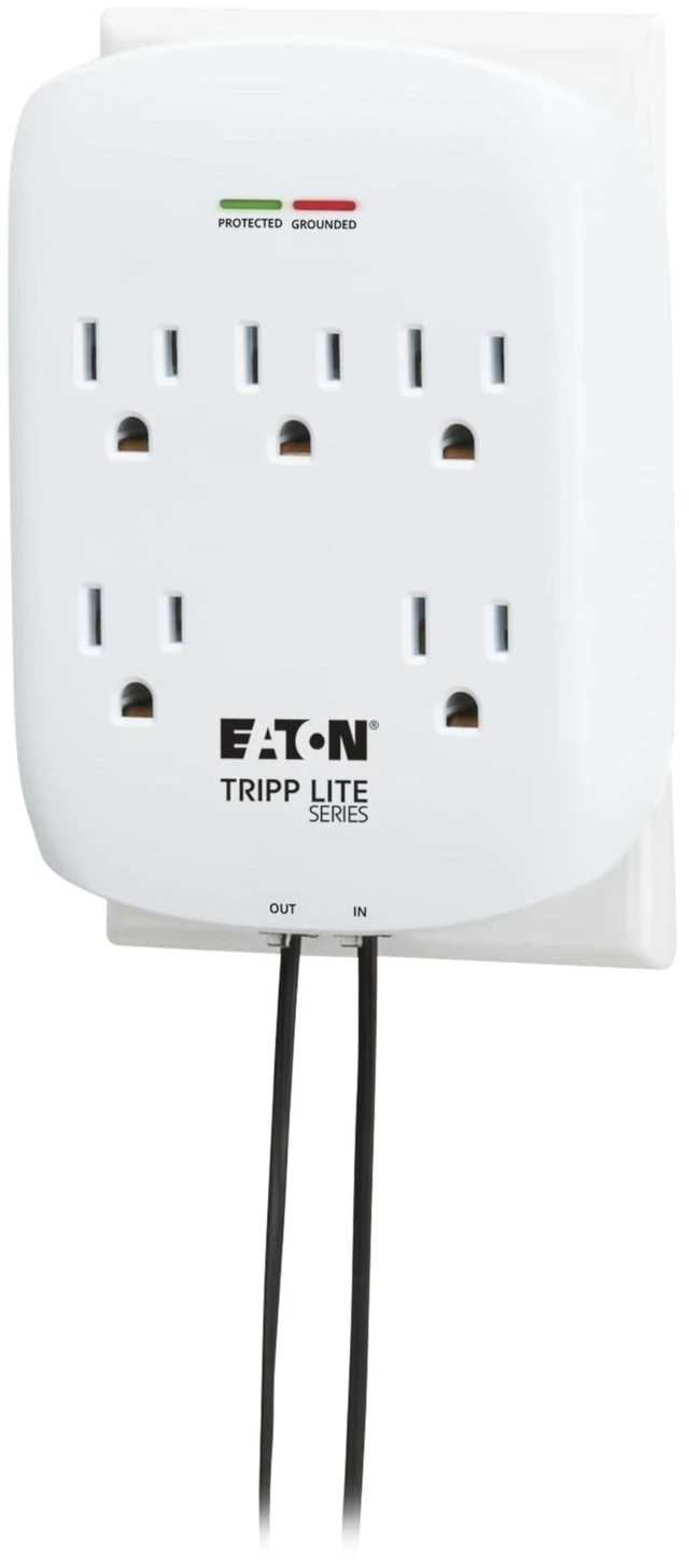 Alt view image 6 of 7 - Eaton SK5TEL-0 5 Outlet Extender Surge Protector with Phone Port 1080 Joules, EMI/RFI Line Noise Filtering, Power Strip, Manufacturer's & $15,000 Insurance