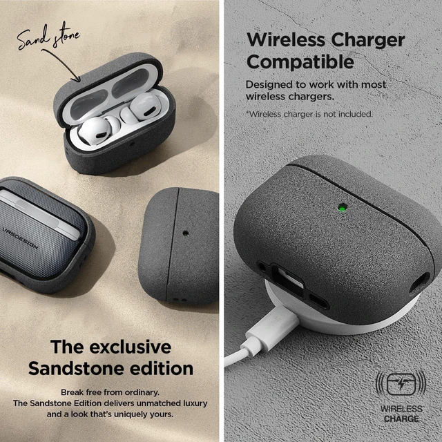 Alt view image 5 of 7 - Modern for Apple AirPods Pro 3rd Generation Case (2025) Modern Minimal Style with Slim Profile and Precise Fit Compatible with AirPods Pro 3 (Peach & Coral)