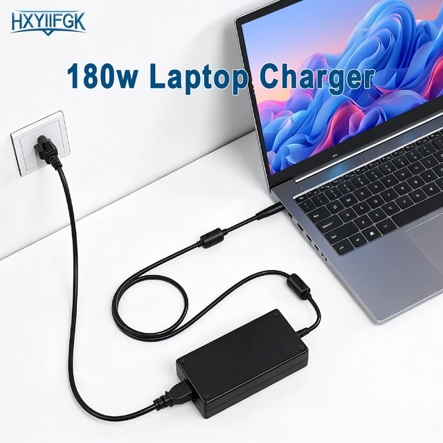 Alt view image 2 of 7 - 180W Laptop Charger Compatible with DELL WD19 WD19S WD22TB4 K20A001 WD15 K17A001 Thunderbolt Dock WD19TB WD19TBS TB16 TB18DC K16A001 WD25 WD25TB4 SD25TB4 UD22 Docking Station Business Monitor Dock