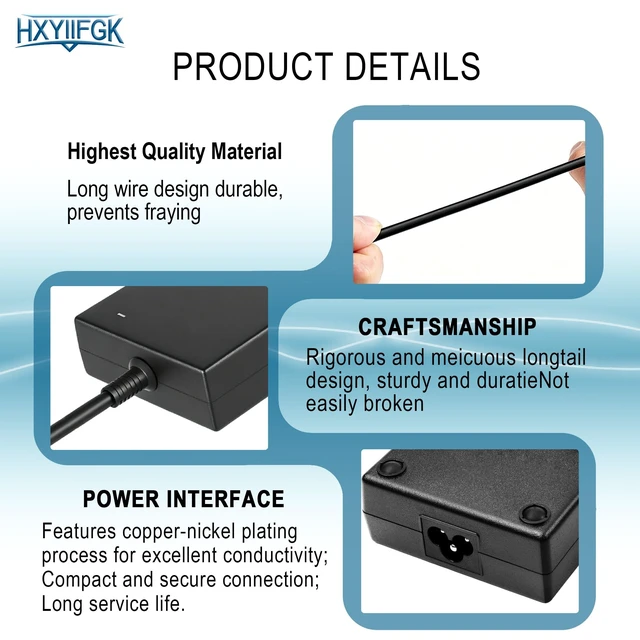 Alt view image 5 of 7 - 180W Laptop Charger Compatible with DELL WD19 WD19S WD22TB4 K20A001 WD15 K17A001 Thunderbolt Dock WD19TB WD19TBS TB16 TB18DC K16A001 WD25 WD25TB4 SD25TB4 UD22 Docking Station Business Monitor Dock