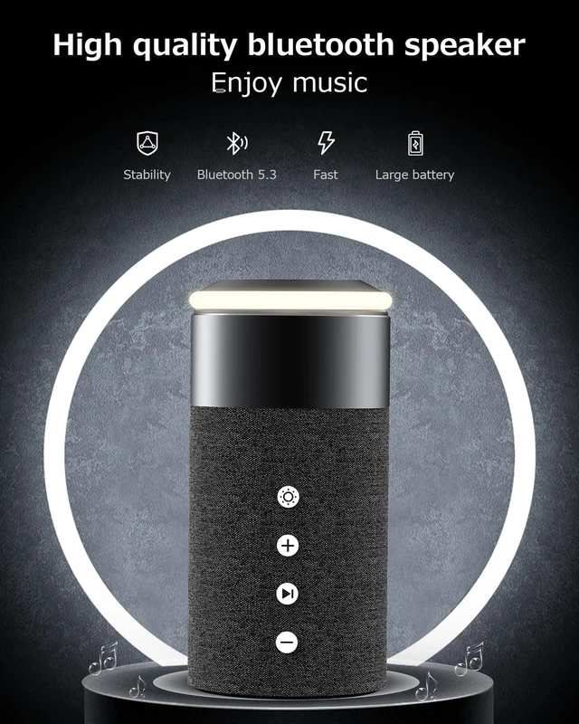 Alt view image 6 of 6 - Bluetooth Speaker, Night Light, 15W Magnetic Fast Charging for Apple, Black 2 in 1 Wireless Charging Station for iPhone 17/16/15/14/13/12 Series, AirPods Pro 2/4/3/2Gift Ideal