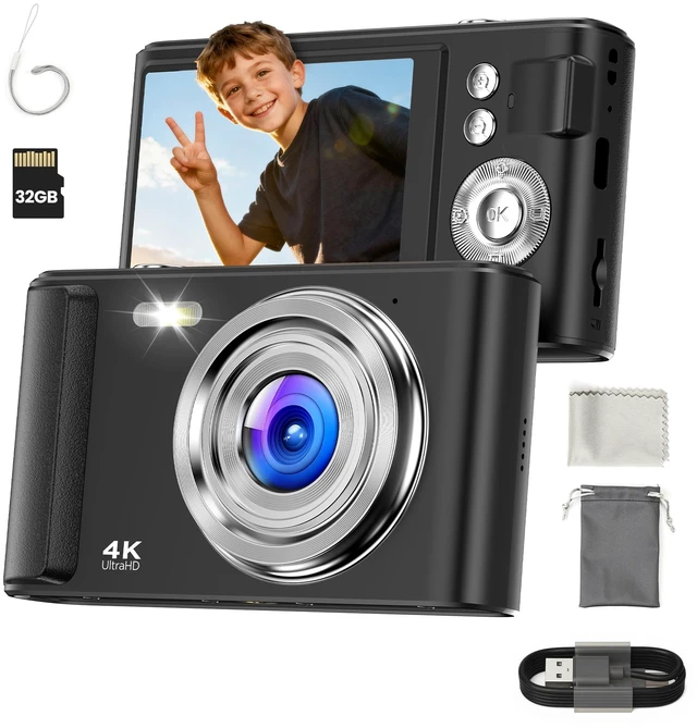 Main image of Digital Camera 4K for Kids: 48MP Cameras for Teens Photography - Autofocus Photo Camera Gifts for Children Ages 5-18 - Compact Cámara for Beginner - Point and Shoot Digital Cameras with 32GB TF Card