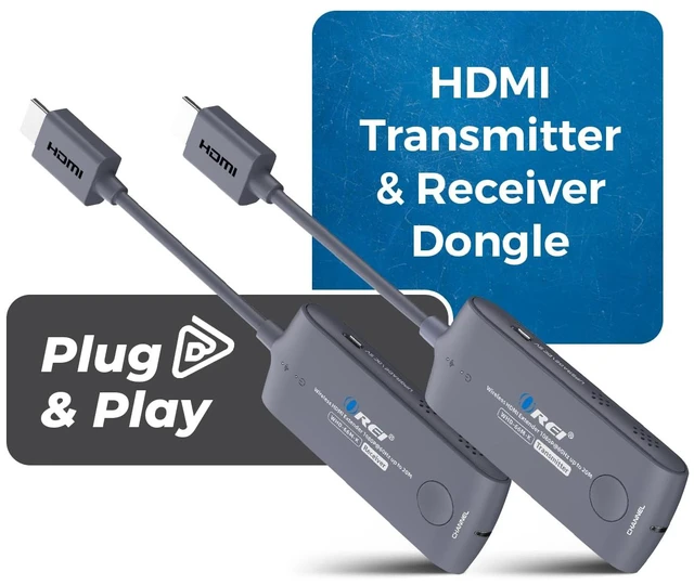 Alt view image 2 of 7 - Wireless HDMI Extender 1080p60Hz, 20M, SSID Pairing, Channel Switching HDMI Wireless Extender, Wireless HDMI Transmitter 5GHz WiFi, Low Latency, Plug & Play, HDMI 1.3, HDCP 1.4,WHD-66M-K