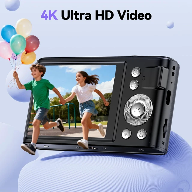Alt view image 2 of 7 - Digital Camera 4K for Kids: 48MP Cameras for Teens Photography - Autofocus Photo Camera Gifts for Children Ages 5-18 - Compact Cámara for Beginner - Point and Shoot Digital Cameras with 32GB TF Card