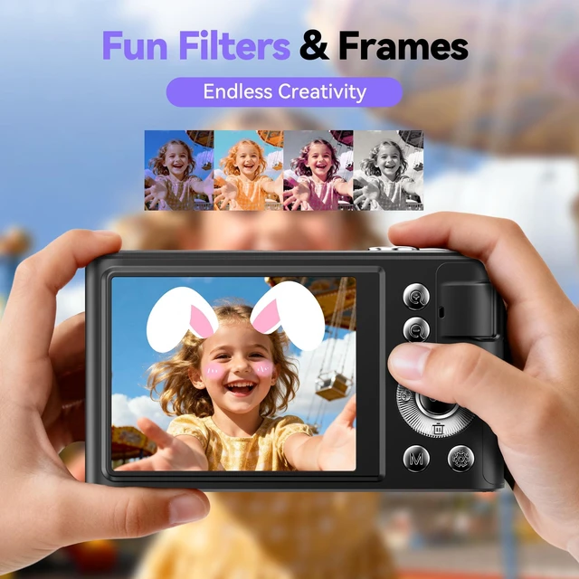 Alt view image 3 of 7 - Digital Camera 4K for Kids: 48MP Cameras for Teens Photography - Autofocus Photo Camera Gifts for Children Ages 5-18 - Compact Cámara for Beginner - Point and Shoot Digital Cameras with 32GB TF Card