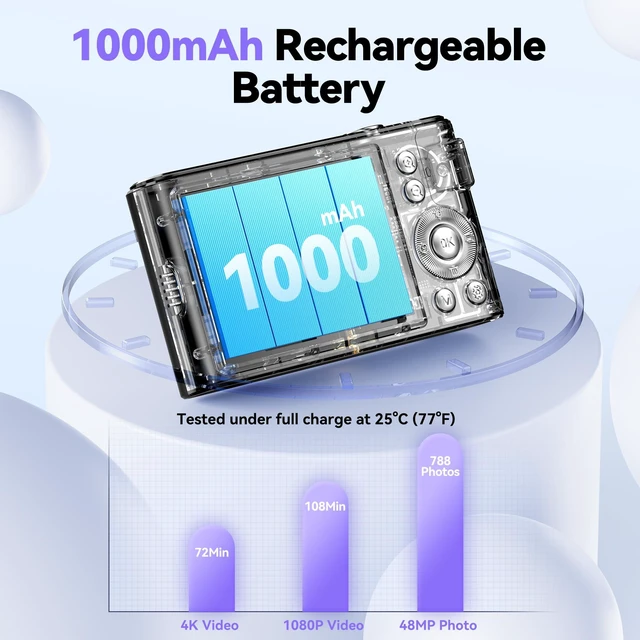 Alt view image 5 of 7 - Digital Camera 4K for Kids: 48MP Cameras for Teens Photography - Autofocus Photo Camera Gifts for Children Ages 5-18 - Compact Cámara for Beginner - Point and Shoot Digital Cameras with 32GB TF Card