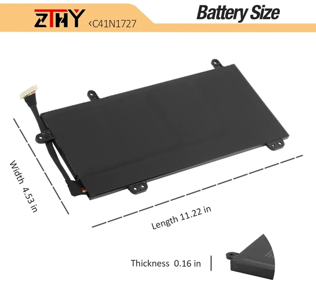 Alt view image 7 of 7 - C41N1727 Laptop Battery Replacement for Asus Zephyrus M GM501 GM501G GM501GM GM501GS ROG GU501 GU501G GU501GM GM501G-SEI006T GM501GS-EI015T GU501GM-BI7N8 GM501GM-EI005T GM501GS-EI003T 15.4V 55Wh