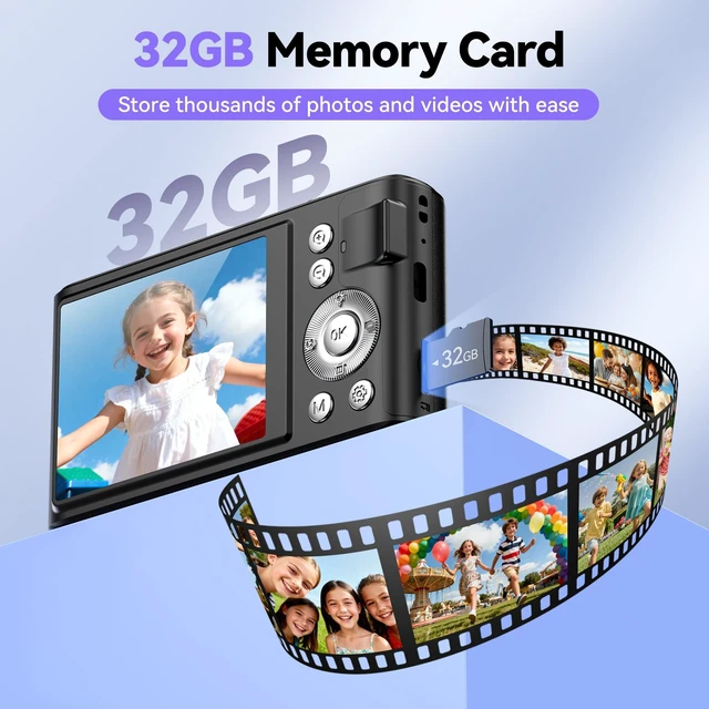 Alt view image 6 of 7 - Digital Camera 4K for Kids: 48MP Cameras for Teens Photography - Autofocus Photo Camera Gifts for Children Ages 5-18 - Compact Cámara for Beginner - Point and Shoot Digital Cameras with 32GB TF Card