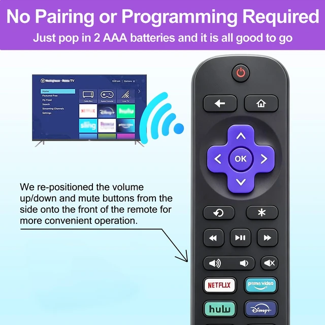 Alt view image 3 of 7 - 4 Pack Replacement Remote Controls for Roku TV No Setup Required,for TCL/Hisense/Sharp/Philips/Onn/Element/Insignia Roku TV (Not Compatible with Roku Stick, Box or Speaker)