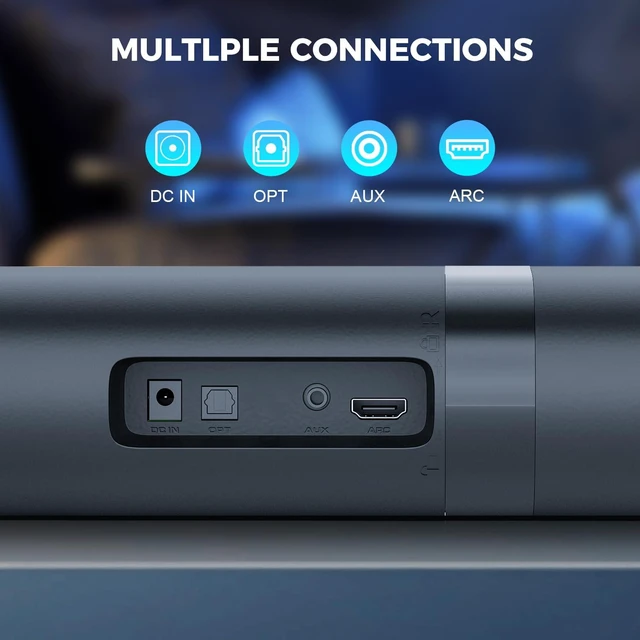 Alt view image 7 of 7 - Sound Bar with Subwoofer, Soundbar for TV Speaker Sonicwave 2.1 CH 120W Detachable 2-in-1 Home Audio System with DSP Bluetooth 5.3 Soundbar, ARC/Optical/AUX for Movies Music Gaming