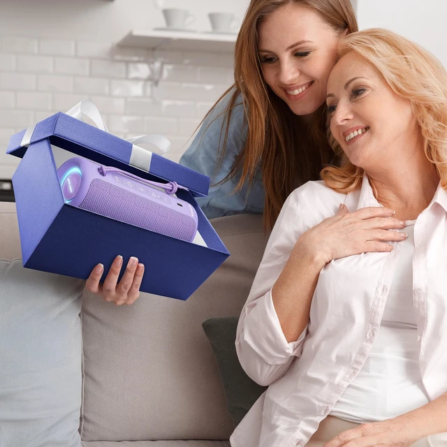 Alt view image 4 of 7 - Boompro Bluetooth Speaker 36W Stereo Sound Bass Girl Woman Present - Purple Portable Speaker Bluetooth 5.3 Wireless USB Type C Outdoor and Travel, 5000mAh Up to 16H Playtime Indoor Home Party