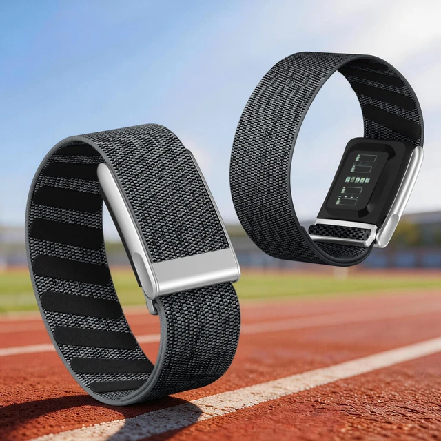 Alt view image 5 of 7 - Nylon Bicep Band Compatible with Whoop 5.0 Bands One, Peak and Life MG, Breathable Sport Adjustable Elastic Replacement Strap for Whoop Bicep Band 5.0 Fitness Activity Tracker, DarkGray