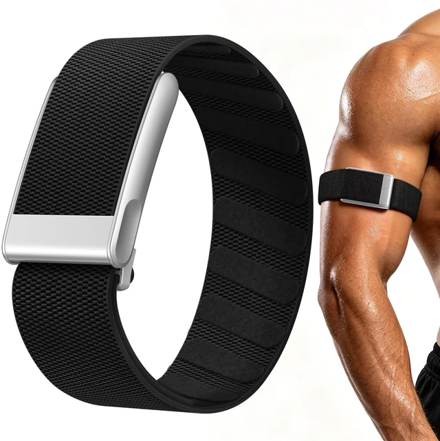 Main image of Nylon Bicep Band Compatible with Whoop 5.0 Bands One, Peak and Life MG, Breathable Sport Adjustable Elastic Replacement Strap for Whoop Bicep Band 5.0 Fitness Activity Tracker, Black