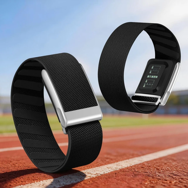 Alt view image 5 of 7 - Nylon Bicep Band Compatible with Whoop 5.0 Bands One, Peak and Life MG, Breathable Sport Adjustable Elastic Replacement Strap for Whoop Bicep Band 5.0 Fitness Activity Tracker, Black