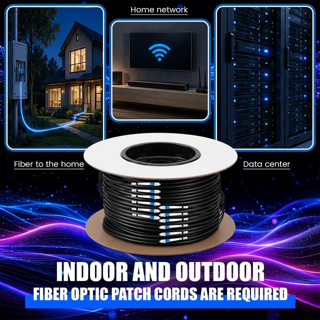 Alt view image 4 of 7 - 75M/246FT 6 Core Single Mode LC to LC Armored Fiber Optic Cable 9/125um Patch Cord, Compatible with OS1 and OS2, LSZH Jacket