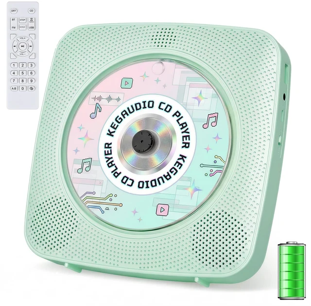 Main image of CD Player Portable Bluetooth Rechargeable: CD Players for Home 1800mAh Desktop Wall CD Player with Speakers with Dust Cover FM Radio USB Remote Control