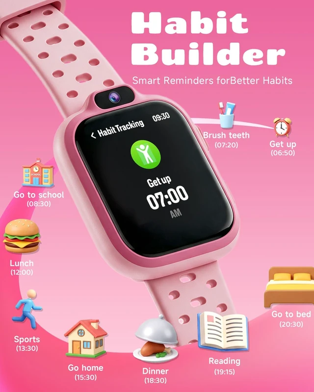 Alt view image 7 of 7 - Kids Smart Watch, Fitness Watch with Camera for Boys Girls 3-14 Pedometer, IP68 Waterproof, Heart Rate, Sleep Tracker, Puzzle Games, MP3, Video, Photo, Alarm, 80+ Sports, 100+ Dials, Gift