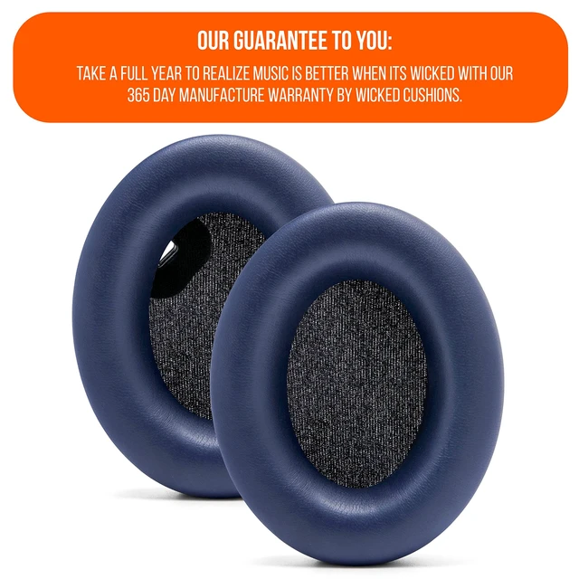 Alt view image 6 of 7 - PadZ WH1000XM4 - Extra Thick Earpads for Sony WH1000XM4 Made by Wicked Cushions Soft PU Leather, Luxurious Memory Foam, Added Thickness Without Disabling Sensor Blue