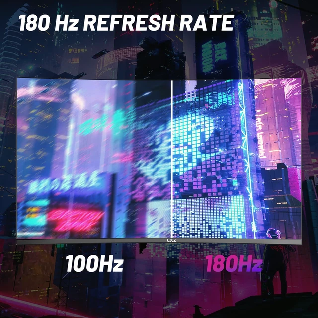 Alt view image 2 of 6 - Curved Gaming Monitor 27 Inch PC Monitor 180hz, Full HD 1080P Frameless 1800R Gaming Display with FreeSync & Eye-Care Technology, DP, HDMI Port - Black