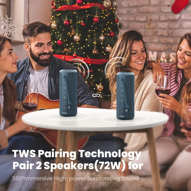 Alt view image 6 of 7 - Bluetooth Speaker 36W Stereo Sound Bass Present Boy Gifts - Blue Portable Speaker Bluetooth 5.3 Wireless USB Type C Outdoor and Travel, 5000mAh Up to 16H Playtime Indoor